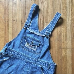 VINTAGE Euro cotton mom overalls w patches S read